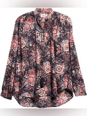 Mille Joni Floral Tie Neck Top